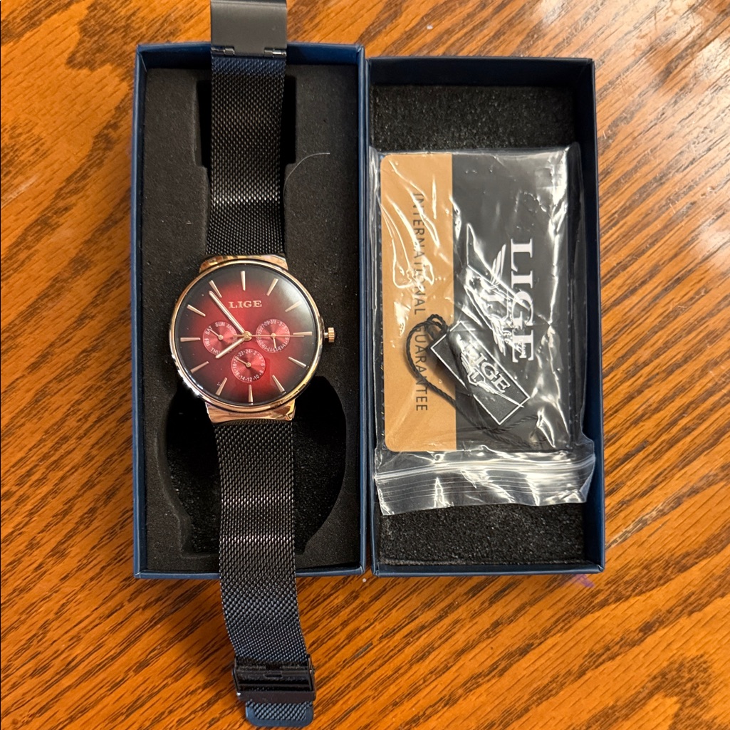 Black And Rose Gold Mens Watch